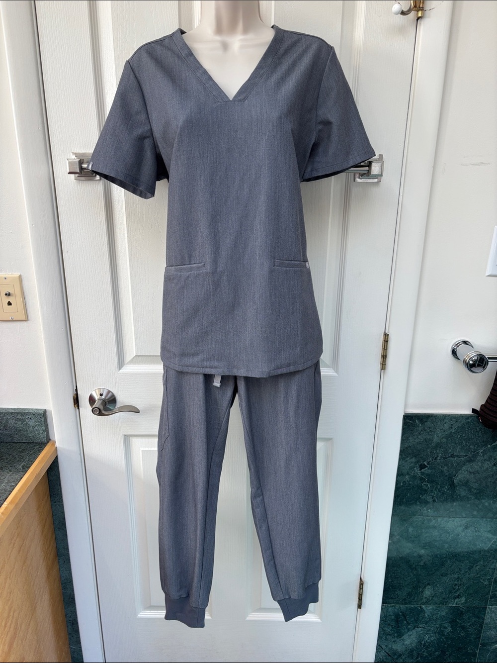 FIGS medical scrub Livingston jogger pants in graphite gray.